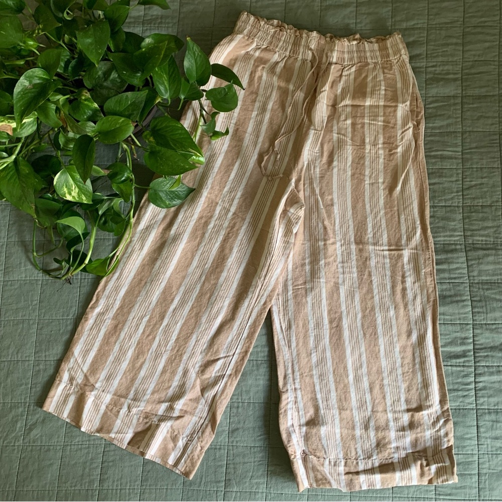 4/$25 Madewell Striped Wide Leg Linen Pants